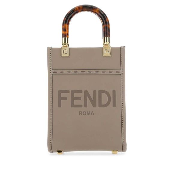 FENDI Handbags - FENDI Dove Grey Leather Mini Sunshine Handbag